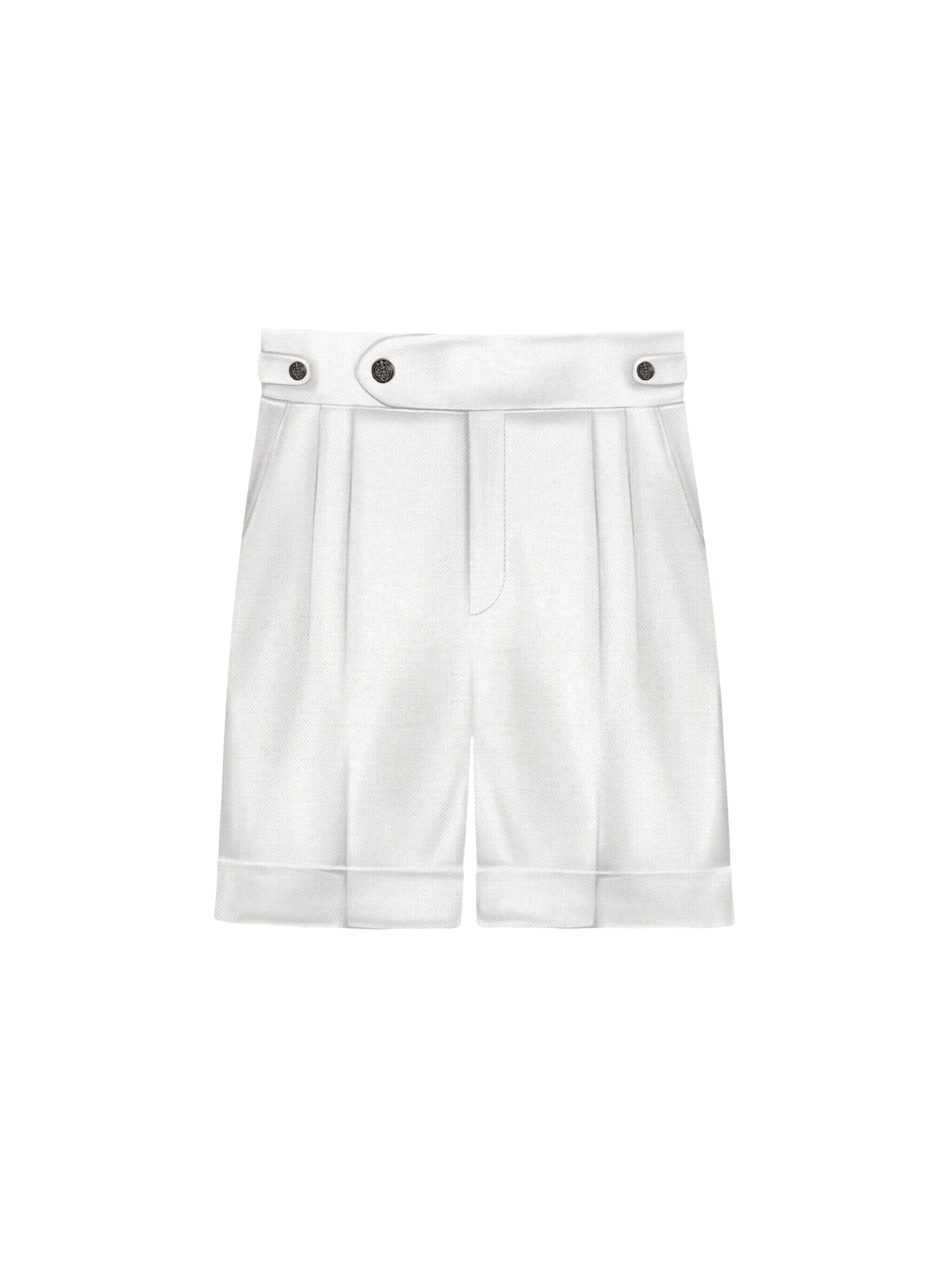 Loose Fit Detail Cloth Short - White