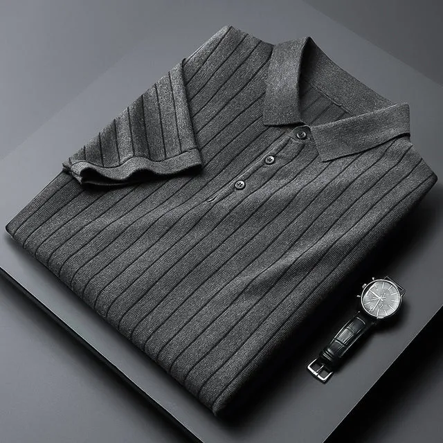 Mingle Knitted Slim Fit Casual Polo Shirts