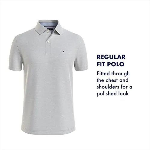 Tommy Hilfiger mens Flag Pride in Regular Fit Polo Shirt, Bright Tommy White, Medium US