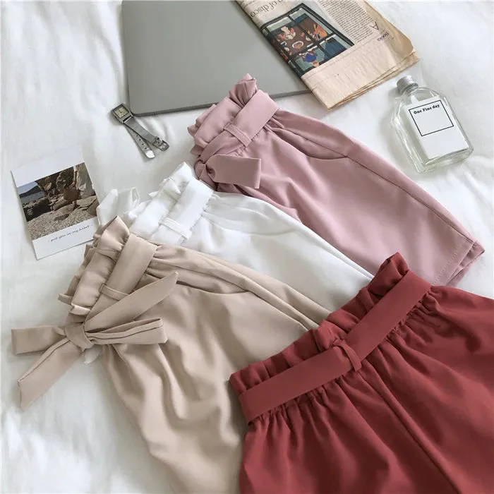 Women's Summer Casual Loose Wide Leg Elastic Waist Shorts